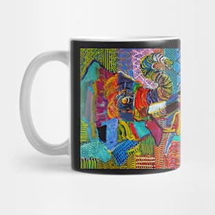 Wild elephant and baby abstract painting 938 Mug